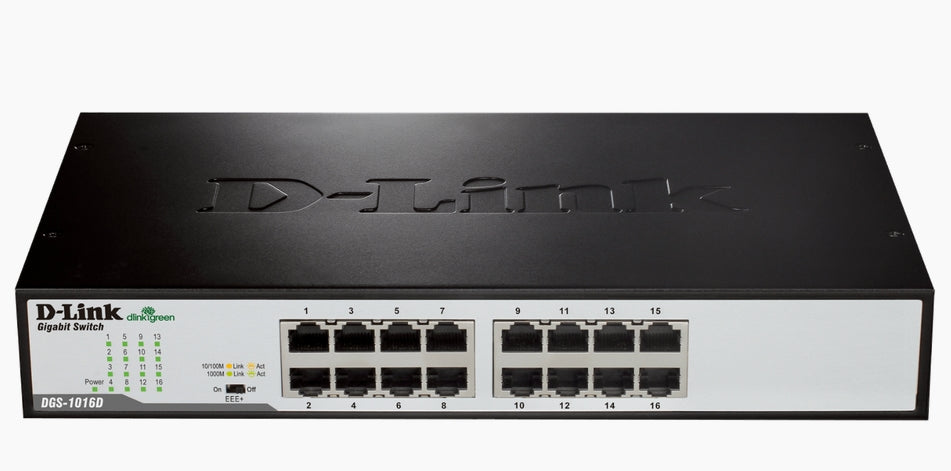 D-Link 16-Port 10/100/1000Mbps Copper Gigabit Ethernet Switch, rack mountable