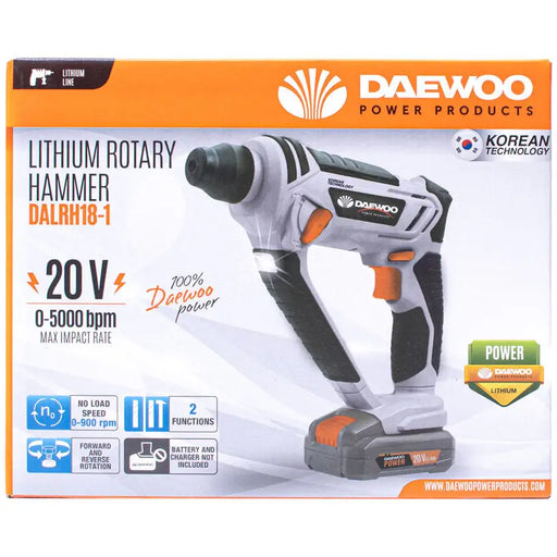 DAEWOO DAEWOO DALRH18-1 20 V 1.20 J SDS PLUS CORDLESS DRILL WITHOUT BATTERY AND CHARGER - Перфоратори<<<Пробивни