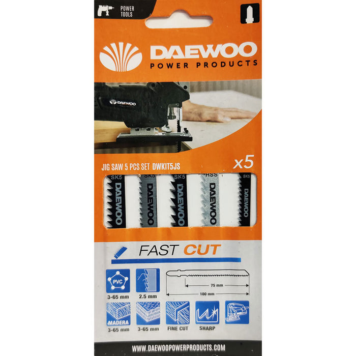 5 PCS DAEWOO DWKIT5JS JIG SAW BLADES SET