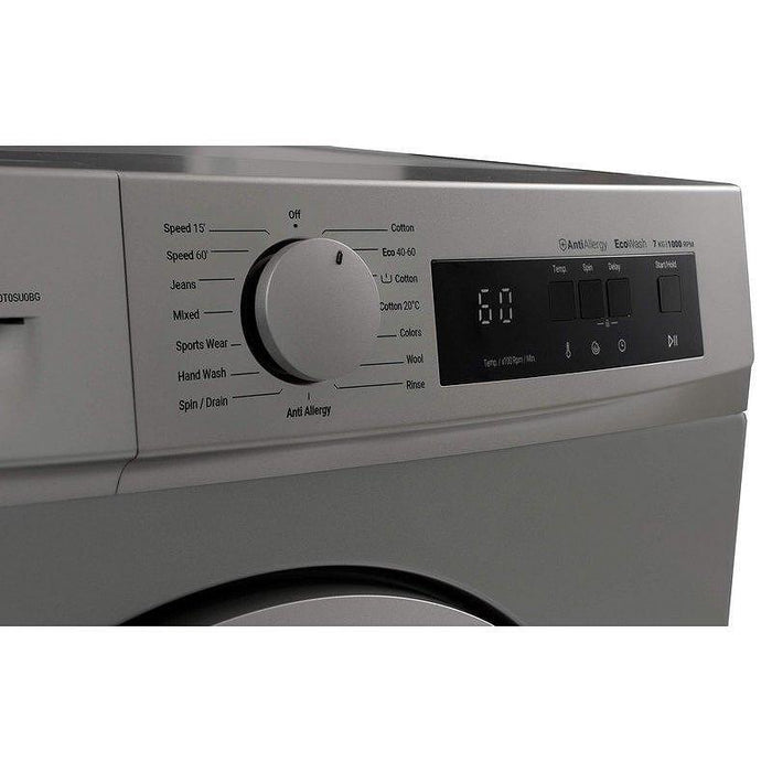 Washing machine Daewoo WM710T0SU0BG*** , 1000 rpm, 7.00 kg, D , Silver
