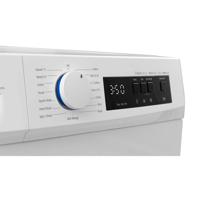 Washing machine Daewoo WM812T1WB0BG*** , 1200 rpm, 8.00 kg, B , White