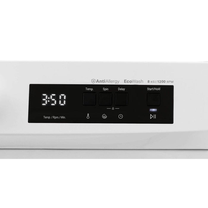 Washing machine Daewoo WM812T1WU0BG*** , 1200 rpm, 8.00 kg, D , White