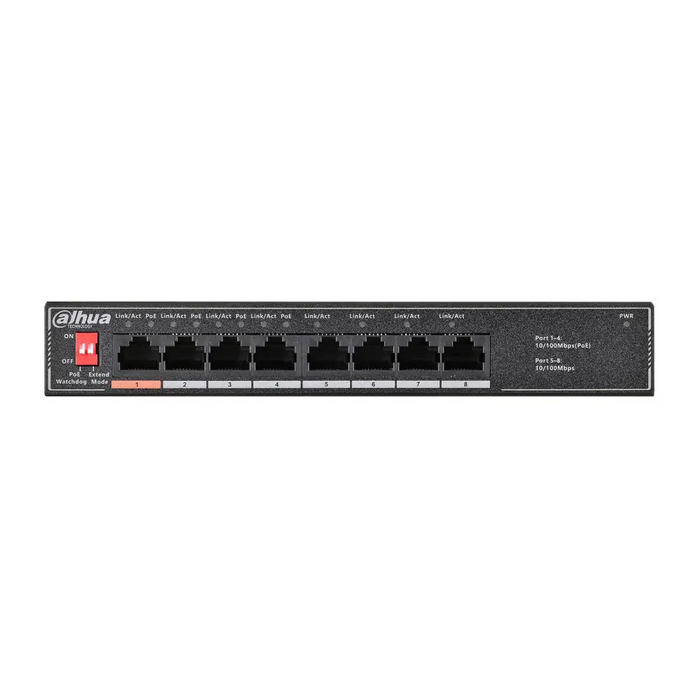 Dahua Technology PoE SF1008LP Unmanaged L2 Fast Ethernet (10/100) Power over Ethernet (PoE) Black