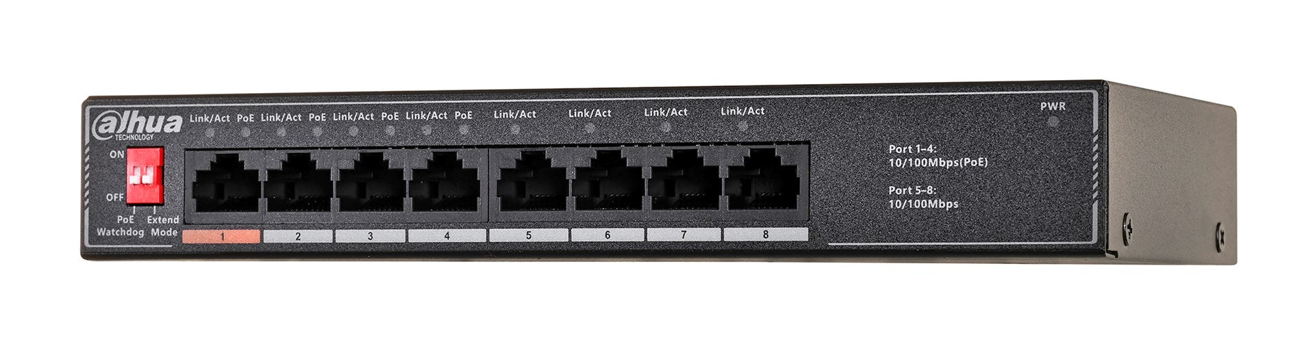 Dahua Technology PoE SF1008LP Unmanaged L2 Fast Ethernet (10/100) Power over Ethernet (PoE) Black