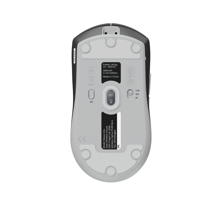 Dark Project Nexus Ultra Gaming Wireless Mouse - Black/White 8K