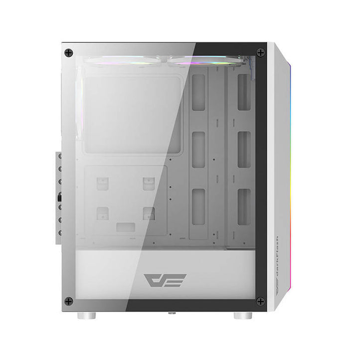 Darkflash DK151 LED computer case (white) + 3 RGB fans - With fan<<<PC Cases<<<Gaming<<<InnproXML