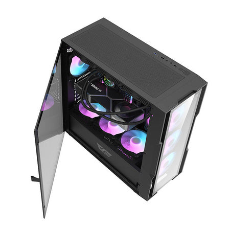 Darkflash DK431 Glass computer case (black) + 4 RGB fans - With fan<<<PC Cases<<<Gaming<<<InnproXML
