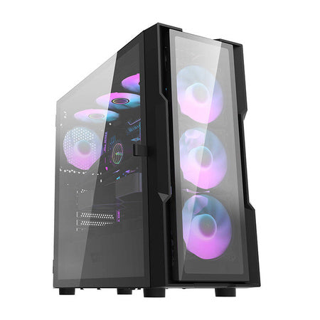 Darkflash DK431 Glass computer case (black) + 4 RGB fans