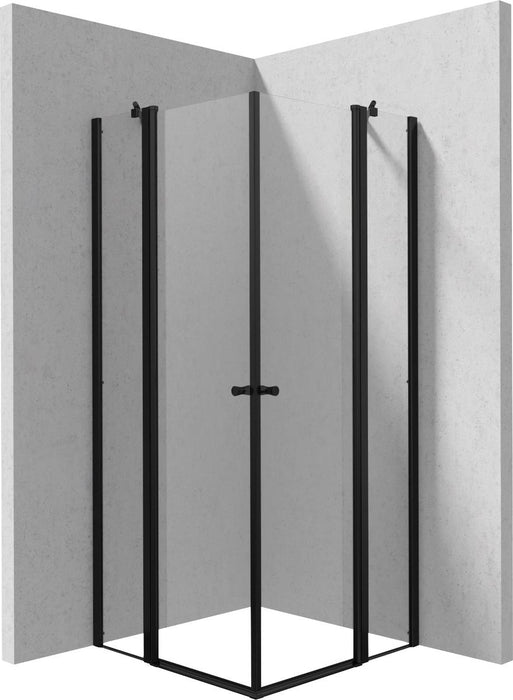 SQUARE SHOWER CABIN KERRIA 90CM BLACK