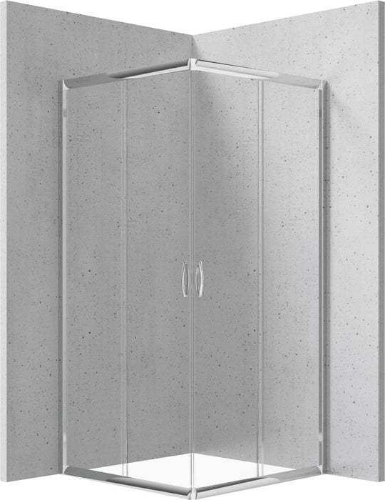 SQUARE SHOWER CABIN FUNKIA 80 CM CHROME