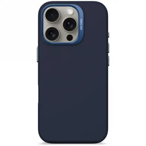 Decoded AntiMicrobial Silicone Backcover Case with MagSafe for iPhone 16 Pro - Navy Blue - Cell phone cases