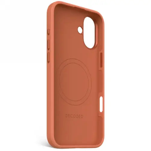 Decoded AntiMicrobial Silicone Backcover with MagSafe for iPhone 16 Plus - Orange - Cell phone cases