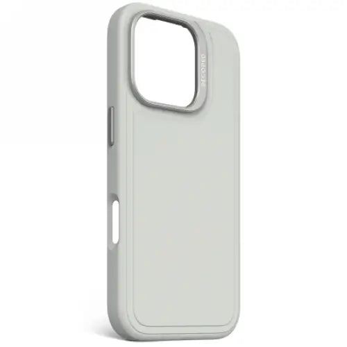Decoded AntiMicrobial Silicone Stacks Backcover with MagSafe for iPhone 16 Pro - Gray - Cell phone cases