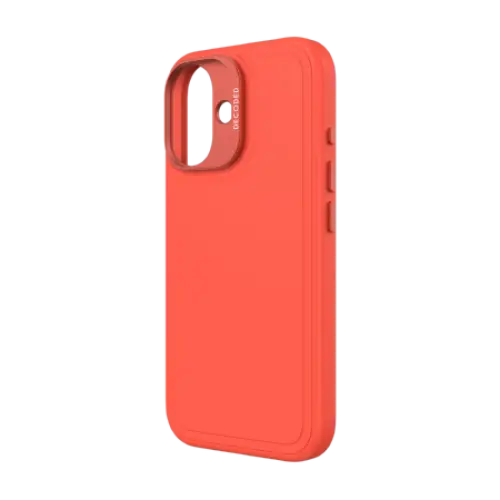 Decoded AntiMicrobial Silicone Stacks Backcover with MagSafe for iPhone 16 - Orange - Cell phone cases