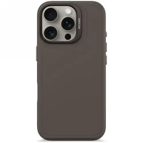 Decoded AntiMicrobial Silicone Stacks Backcover with MagSafe for iPhone 16 Pro - Dark Brown - Cell phone cases