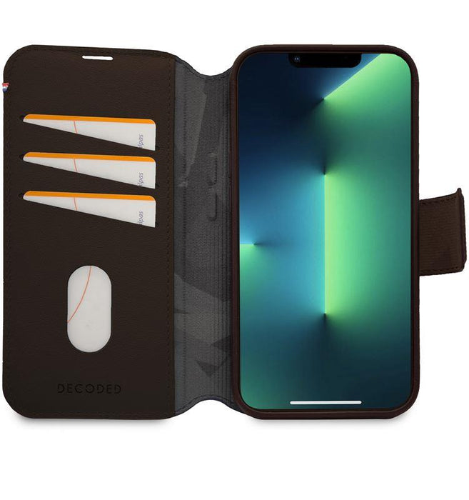 Decoded Detachable Wallet Case Leather with MagSafe with Flip for iPhone 14 Plus - Brown - Cell phone cases
