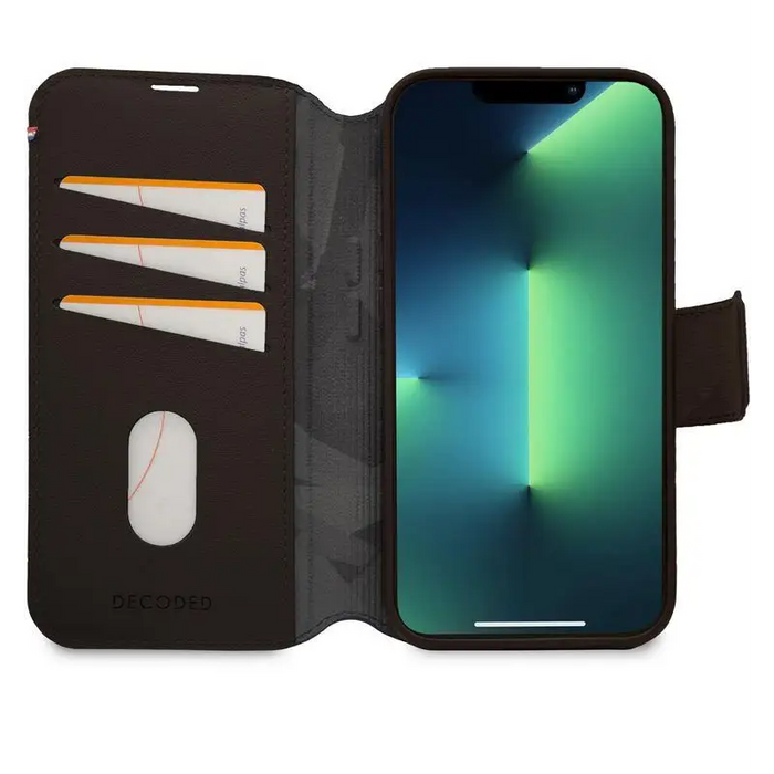 Decoded Detachable Wallet Case Leather with MagSafe with Flip for iPhone 14 Pro - Brown - Cell phone cases