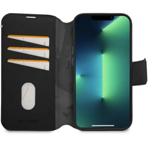 Decoded Detachable Wallet Case Leather with MagSafe with Flip for iPhone 14 Pro Max - Black - Cell phone cases