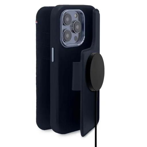 Decoded Detachable Wallet Case Leather with MagSafe with Flip for iPhone 14 Pro - Navy Blue - Cell phone cases