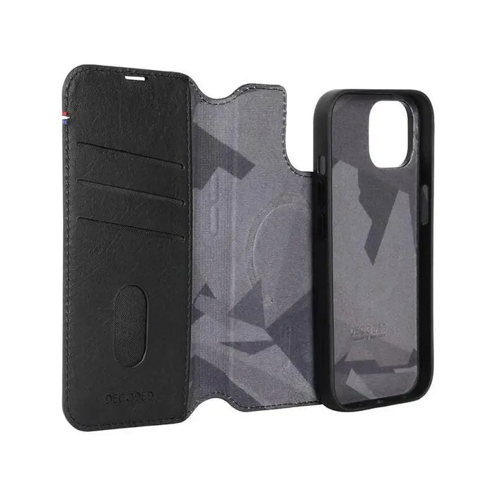 Decoded Detachable Wallet Case Leather with MagSafe for iPhone 15 - Black - Cell phone cases and covers<<<HurtelXML