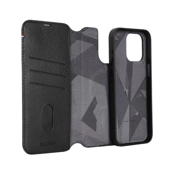 Decoded Detachable Wallet Case Leather with MagSafe for iPhone 15 Pro Max - Black - Cell phone cases
