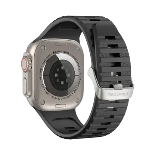 Decoded Ultra Traction Silicone Strap for Apple Watch 49 / 45 / 44 / 42 mm Gen 1-9 - SE - Black - Other cell phone