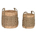 Decorative basket Home ESPRIT Natural Seagrass Natural Fibre Tropical (2 Pieces) - Декорация и Осветление<<<Дом