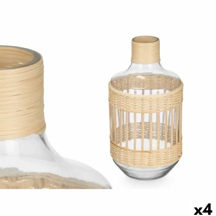 Decorative bottle Gift Decor Transparent Natural 18 x 34 x 18 cm (4 Units) - Декорация и Осветление<<<Дом
