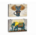 Decorative box DKD Home Decor Multicolour Turquoise MDF Wood Elephant Indian Man Counter (2 Units) - Декорация и