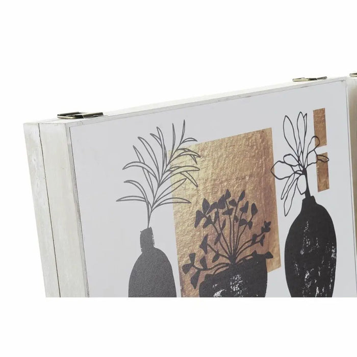 Decorative box DKD Home Decor White Black Golden MDF Wood Modern Vase (2 Units) - Декорация и Осветление<<<Дом