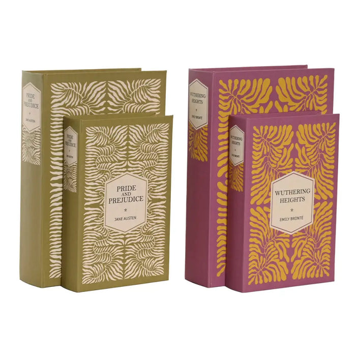 Decorative box Home ESPRIT Green Lilac MDF Wood Floral Tropical (2 Units) - Декорация и Осветление<<<Дом
