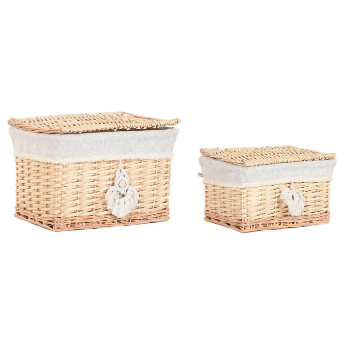 Decorative box Home ESPRIT Natural wicker Boho (2 Pieces) - Декорация и Осветление<<<Дом Градина<<<BigBuy&&&Други