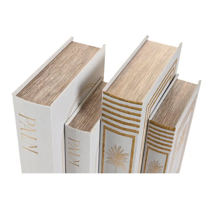 Decorative box Home ESPRIT White Golden MDF Wood (2 Units) - Декорация и Осветление<<<Дом Градина<<<BigBuy&&&Други