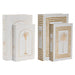 Decorative box Home ESPRIT White Golden MDF Wood (2 Units) - Декорация и Осветление<<<Дом Градина<<<BigBuy&&&Други