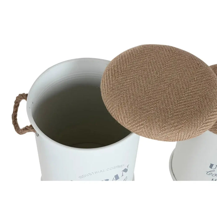Decorative box Home ESPRIT White Polyurethane Metal Fibre Urban (3 Pieces) - Декорация и Осветление<<<Дом