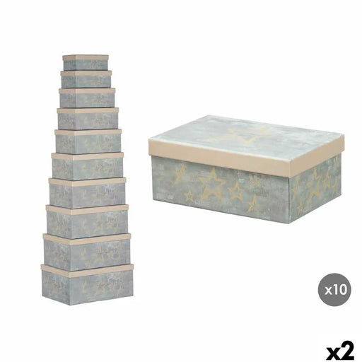 Decorative box Pincello Cream Cardboard (2 Units) - Декорация и Осветление<<<Дом Градина<<<BigBuy&&&Други артикули за