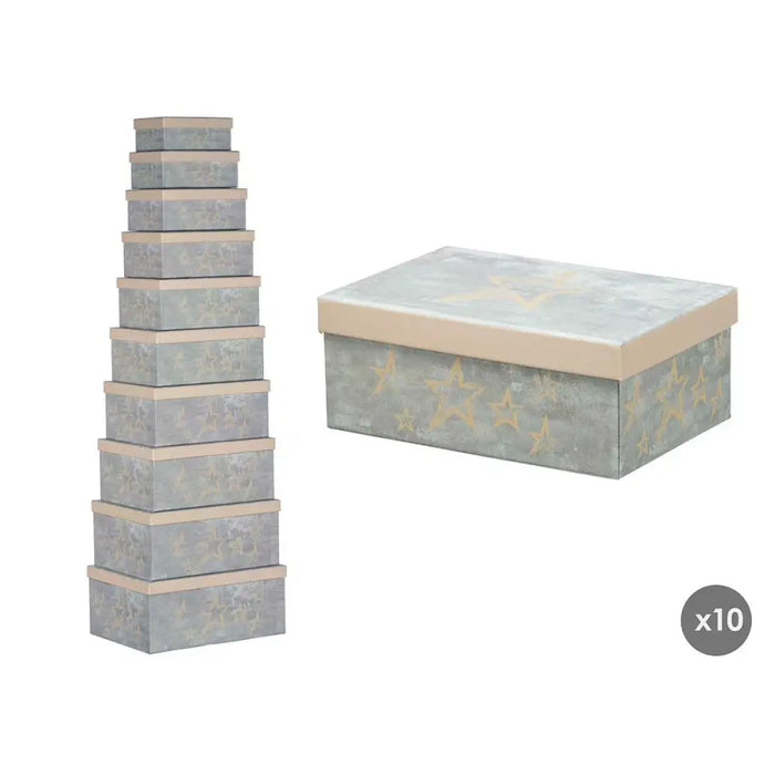 Decorative box Pincello Cream Cardboard (2 Units) - Декорация и Осветление<<<Дом Градина<<<BigBuy&&&Други артикули за