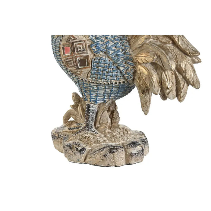 Decorative Figure DKD Home Decor 14,3 x 7,5 x 20 cm Blue Turquoise Rooster Stripped (2 Units) - Декорация и