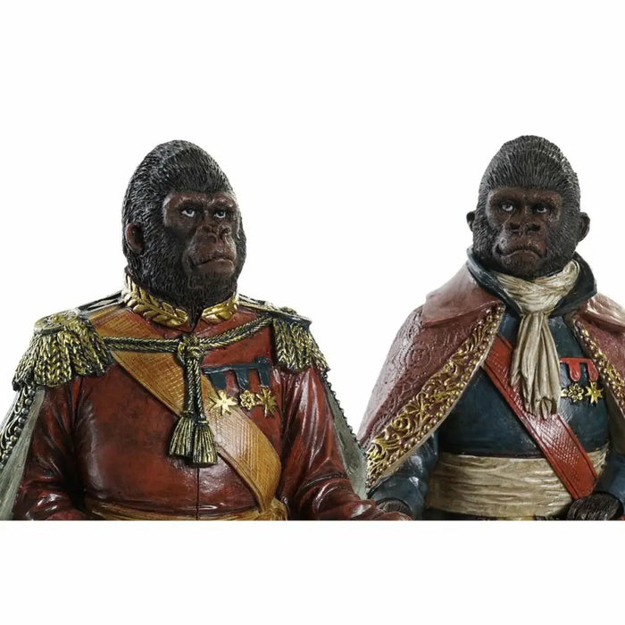 Decorative Figure DKD Home Decor 14 x 12,5 x 31,5 cm Brown Multicolour Colonial Gorilla (2 Units) - Декорация и