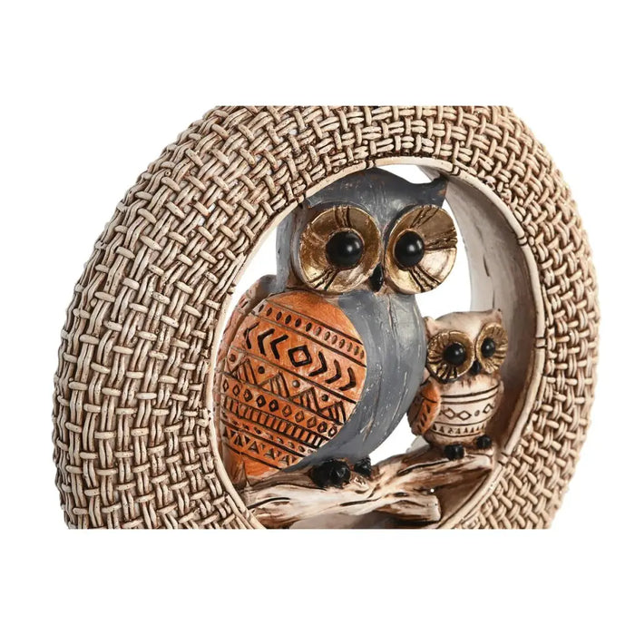 Decorative Figure DKD Home Decor 16,5 x 6 x 25,5 cm Beige Owl Blue Boho (2 Units) - Декорация и Осветление<<<Дом