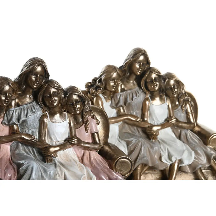 Decorative Figure DKD Home Decor 17 x 10,5 x 15,5 cm Pink Golden White (2 Units) - Декорация и Осветление<<<Дом