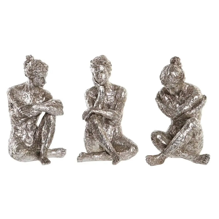 Decorative Figure DKD Home Decor 17 x 15 x 26 cm Lady Silver (3 Units) - Декорация и Осветление<<<Дом