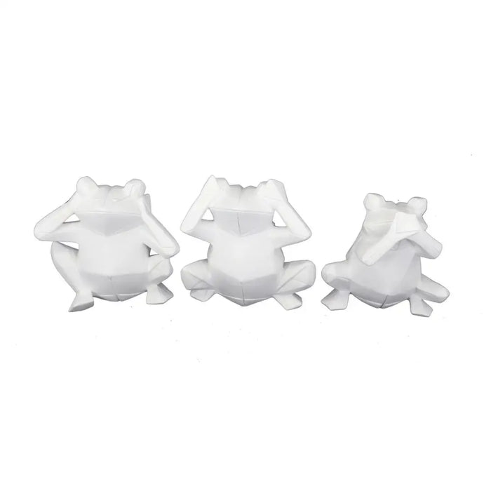 Decorative Figure DKD Home Decor 18,5 x 13 x 17,8 cm White Frog (3 Units) - Декорация и Осветление<<<Дом