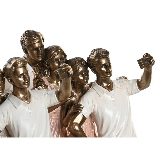 Decorative Figure DKD Home Decor 18 x 10 x 25 cm Pink Golden White Family (2 Units) - Декорация и Осветление<<<Дом