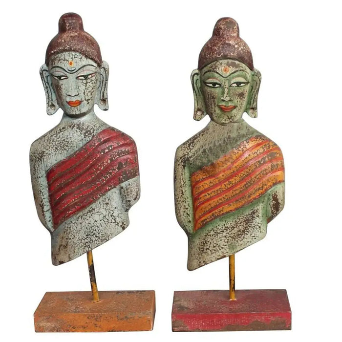 Decorative Figure DKD Home Decor 18 x 9 x 47 cm Buddha Oriental (2 Units) - Декорация и Осветление<<<Дом