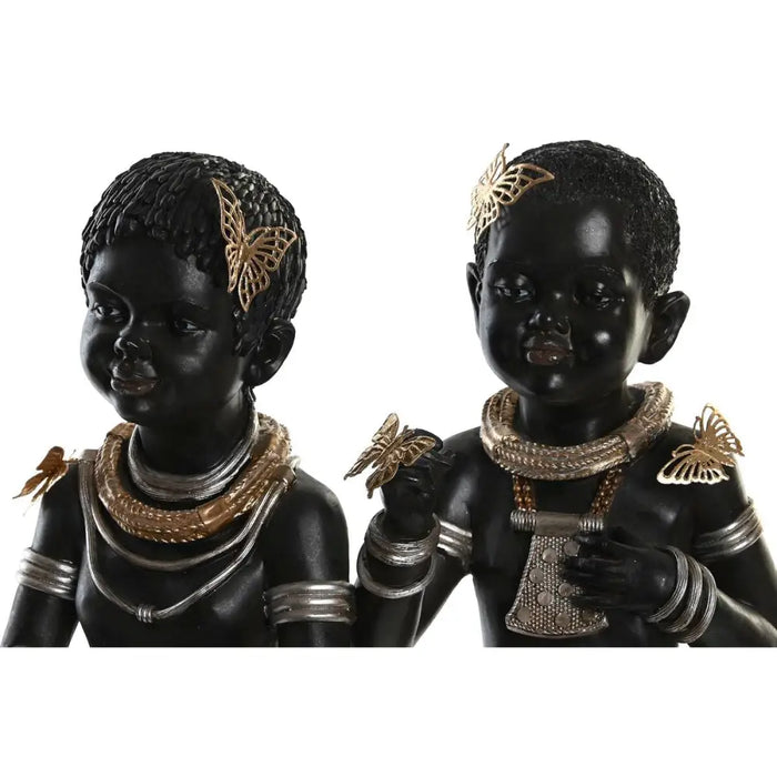 Decorative Figure DKD Home Decor 20,5 x 18 x 35 cm Black Colonial African Woman (2 Units) - Декорация и