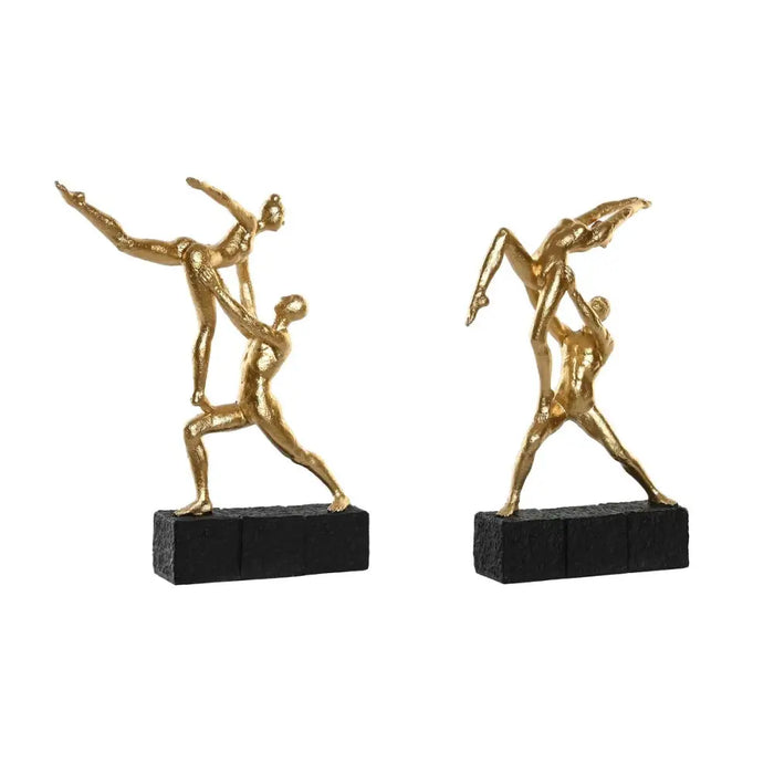 Decorative Figure DKD Home Decor 21 x 5,5 x 25,5 cm Black Golden Gymnast (2 Units) - Декорация и Осветление<<<Дом