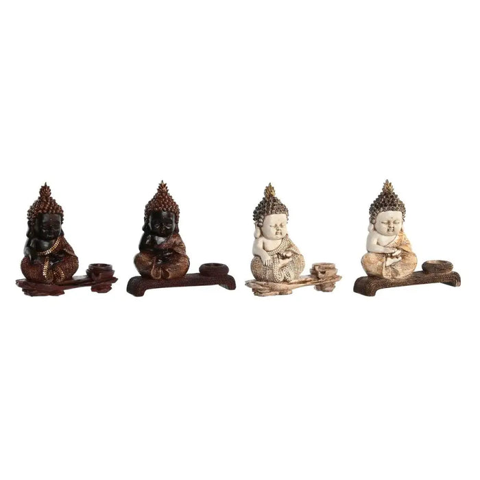 Decorative Figure DKD Home Decor 22 x 8,2 x 23 cm Red Beige Buddha Oriental (4 Pieces) - Декорация и Осветление<<<Дом