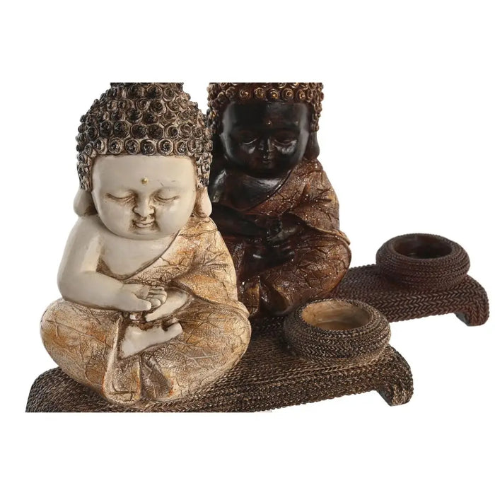 Decorative Figure DKD Home Decor 22 x 8,2 x 23 cm Red Beige Buddha Oriental (4 Pieces) - Декорация и Осветление<<<Дом