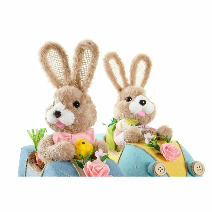 Decorative Figure DKD Home Decor 23 x 15 x 29 cm Blue Pink Brown Rabbit (2 Units) - Декорация и Осветление<<<Дом